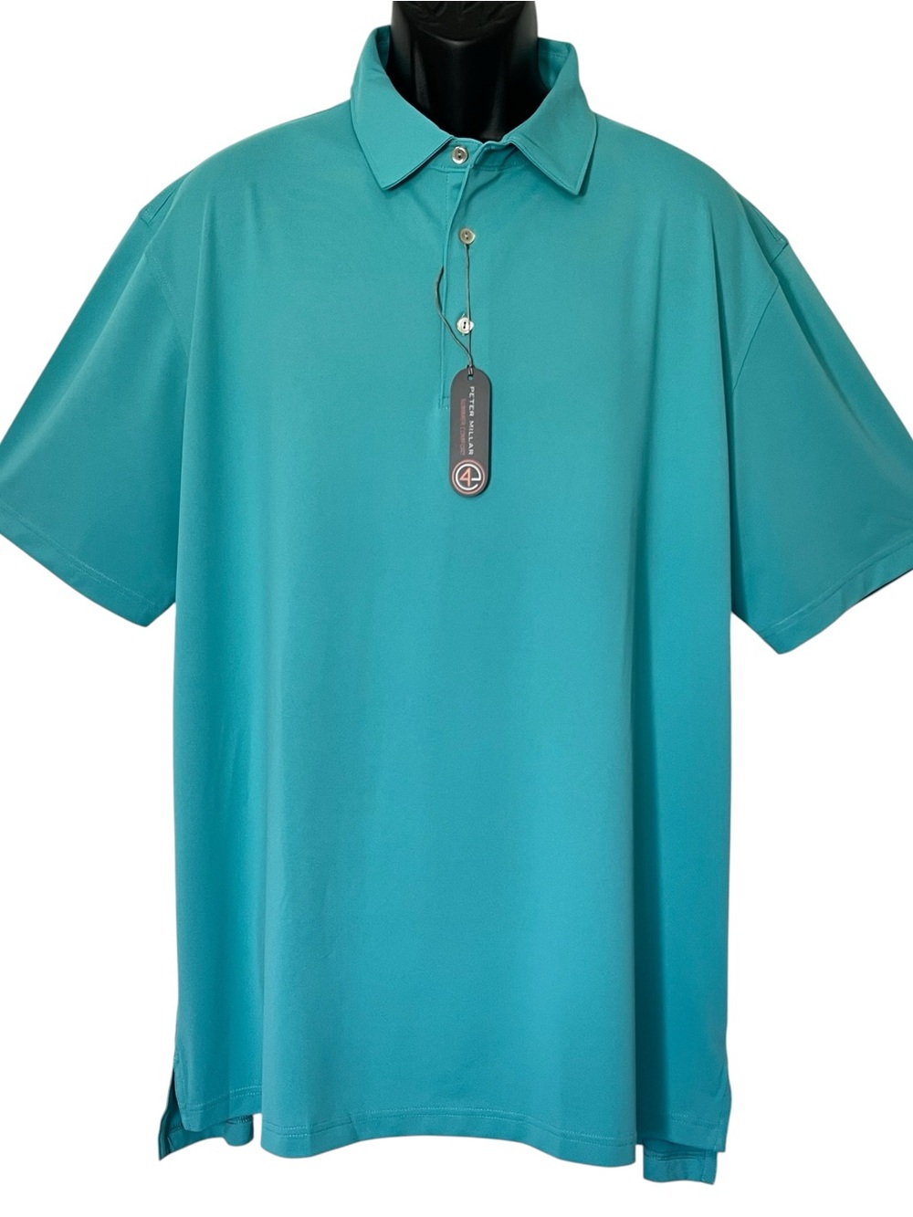 Peter Millar Summer Comfort Golf Polo Shirt XXL Seafoam Green 2XL UPF 50 - Picture 2 of 9